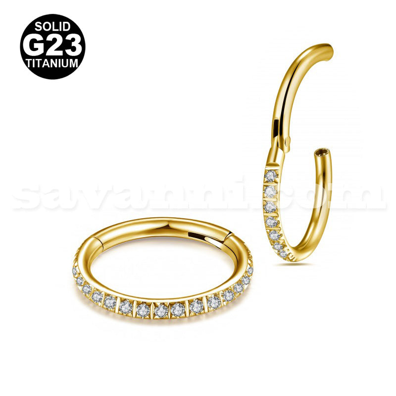 Ohut Titaani Clicker Full Zircon Gold