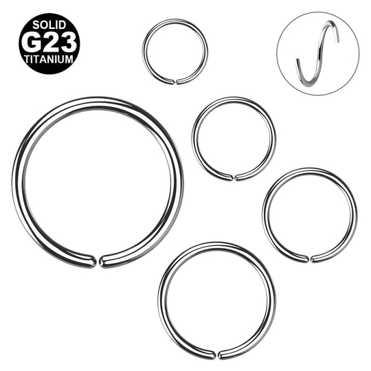 ohut sileä titani lävistysrengas