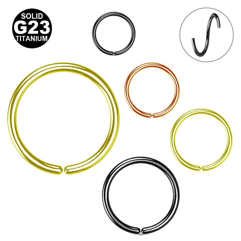 ohut titaani lävistysrengas gold rosegold ja musta