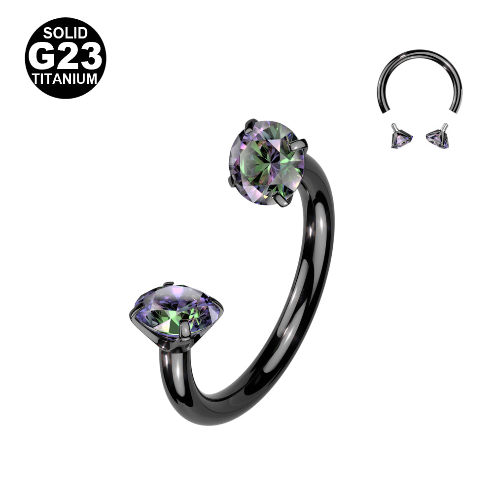 1.2mm Titaani Hevosenkenkä Zirkoneilla