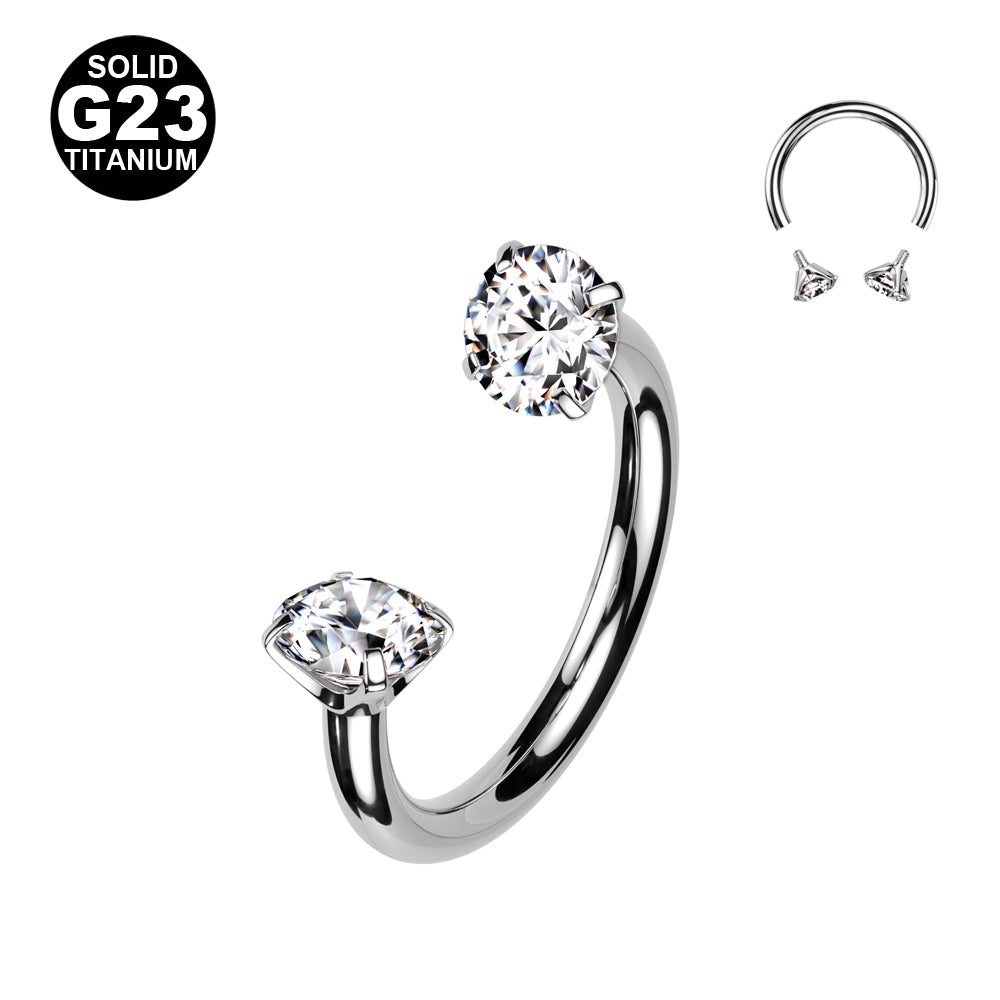 1.2mm Titaani Hevosenkenkä Zirkoneilla