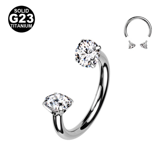 1.2mm Titaani Hevosenkenkä Zirkoneilla