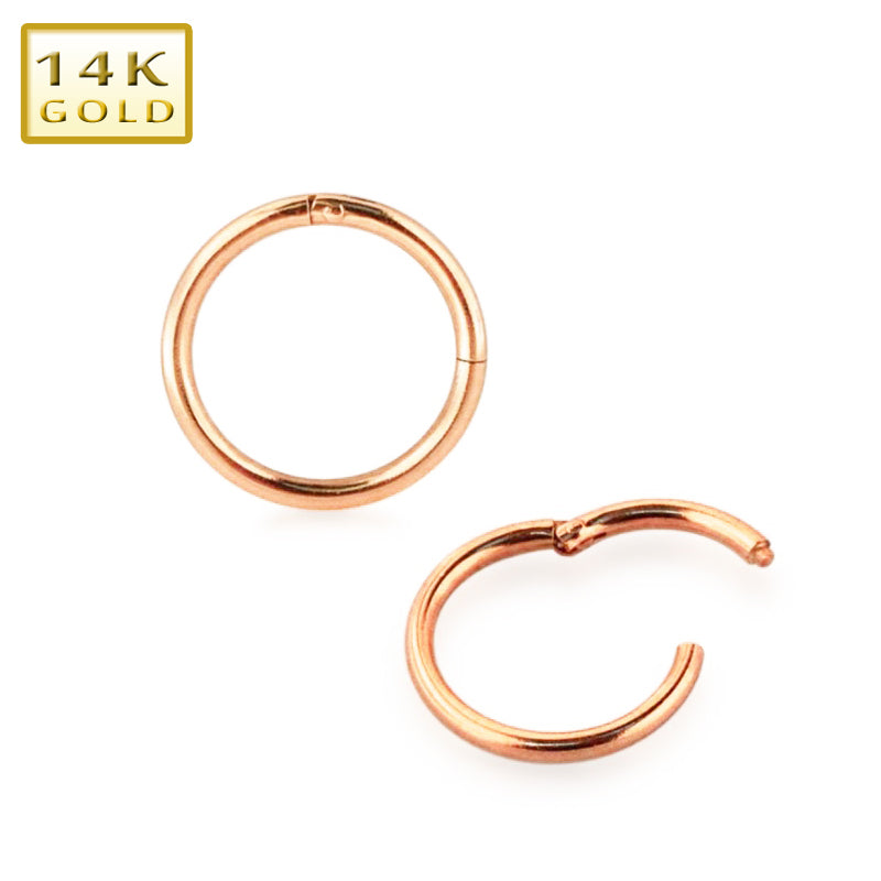 0.8mm Segmenttirengas Clicker Rose Kulta 14K