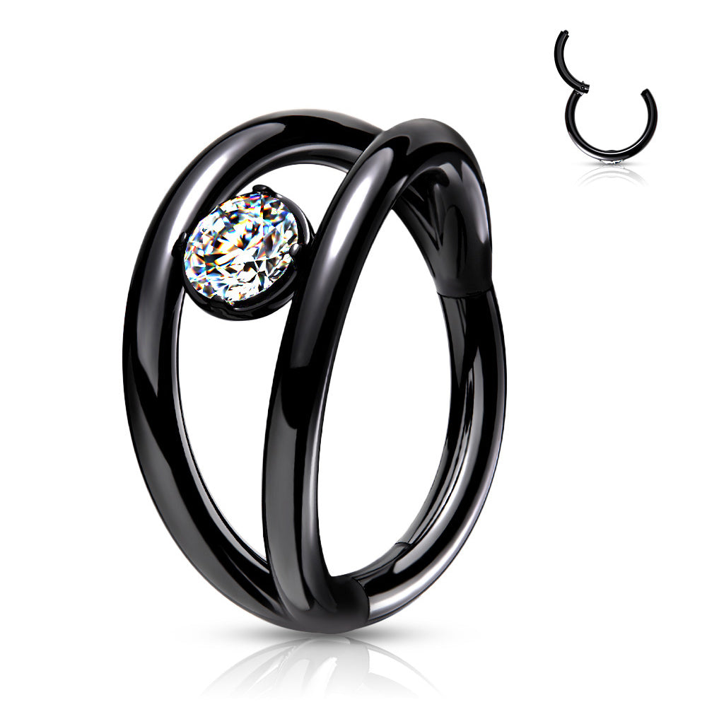1.2mm Clicker-rengas Double Hoop Zircon