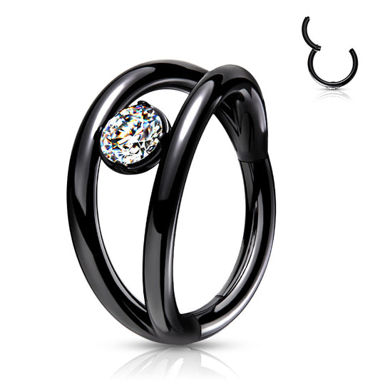 1.2mm Clicker-rengas Double Hoop Zircon