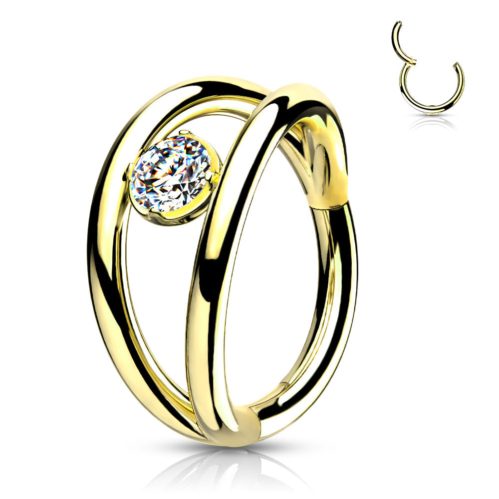 1.2mm Clicker-rengas Double Hoop Zircon