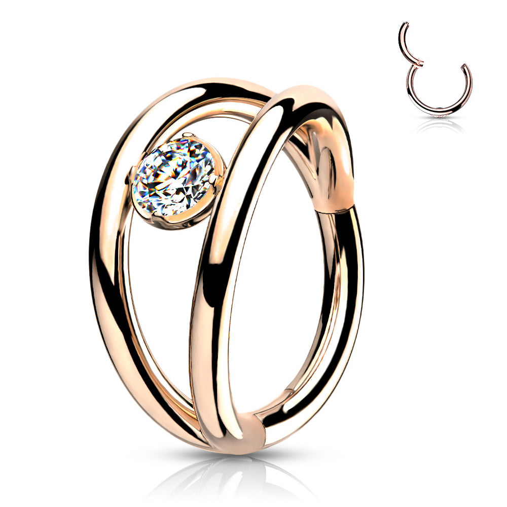 1.2mm Clicker-rengas Double Hoop Zircon