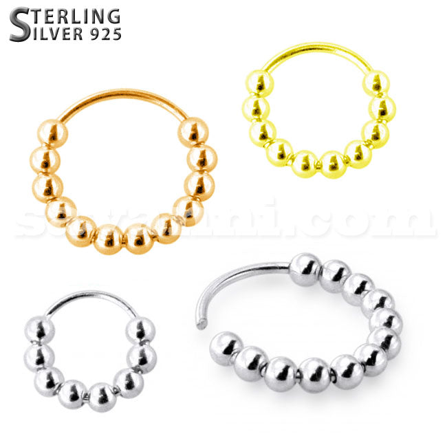 Nose ring silver balls