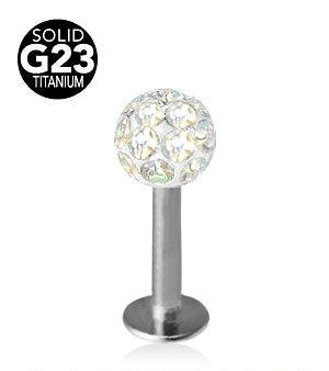 1.6mm Labret Titaani Crystal Pallo 5mm
