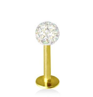 Kullanvärinen 1.2mm Labret Crystal Pallo 4mm