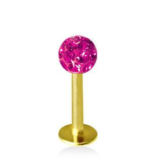 Kullanvärinen 1.2mm Labret Crystal Pallo 4mm