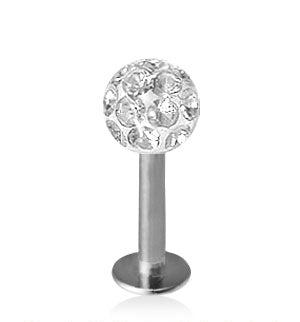 1.6mm Labret Crystal Pallo 6mm