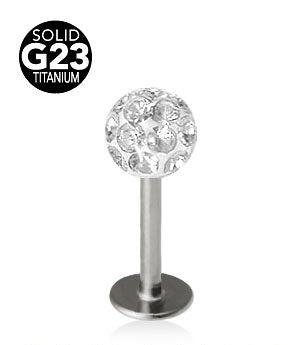 1.2mm Labret Titaani Crystal Pallo 5mm