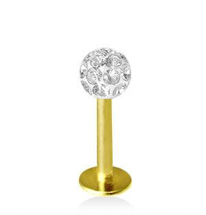 Kullanvärinen 1.2mm Labret Crystal Pallo 4mm
