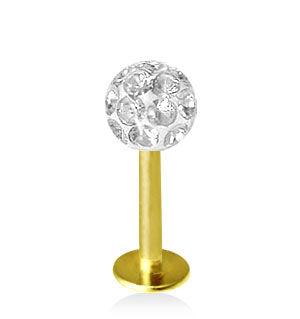 Kullanvärinen 1.2mm Labret Crystal Pallo 5mm