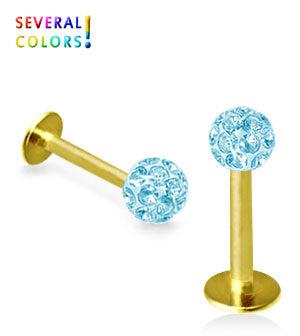 Labret crystal gold