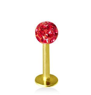 Kullanvärinen 1.2mm Labret Crystal Pallo 4mm