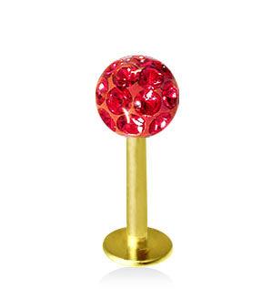 Kullanvärinen 1.2mm Labret Crystal Pallo 5mm