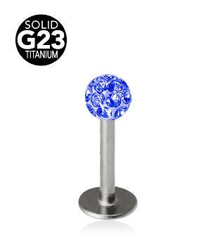 1.2mm Labret Titaani Crystal Pallo 3mm