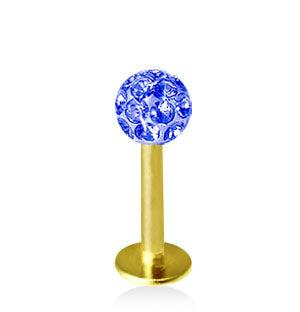 Kullanvärinen 1.2mm Labret Crystal Pallo 4mm