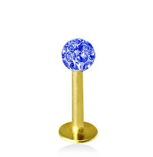 Kullanvärinen 1.2mm Labret Crystal Pallo 3mm