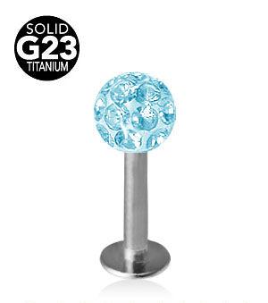 1.6mm Labret Titaani Crystal Pallo 5mm