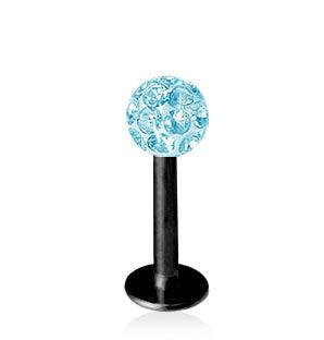 Musta 1.2mm Labret Crystal Pallo 4mm
