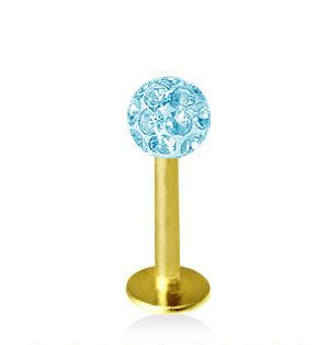 Kullanvärinen 1.2mm Labret Crystal Pallo 4mm