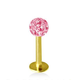 Kullanvärinen 1.2mm Labret Crystal Pallo 4mm