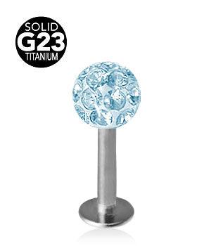 1.6mm Labret Titaani Crystal Pallo 6mm