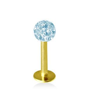 Kullanvärinen 1.2mm Labret Crystal Pallo 4mm