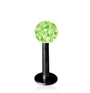Musta 1.2mm Labret Crystal Pallo 4mm
