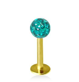 Kullanvärinen 1.2mm Labret Crystal Pallo 4mm