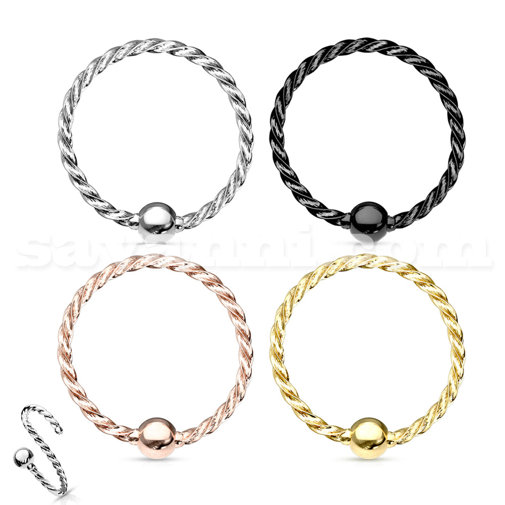 0.8mm Taivutettava Lävistysrengas Twisted Rope