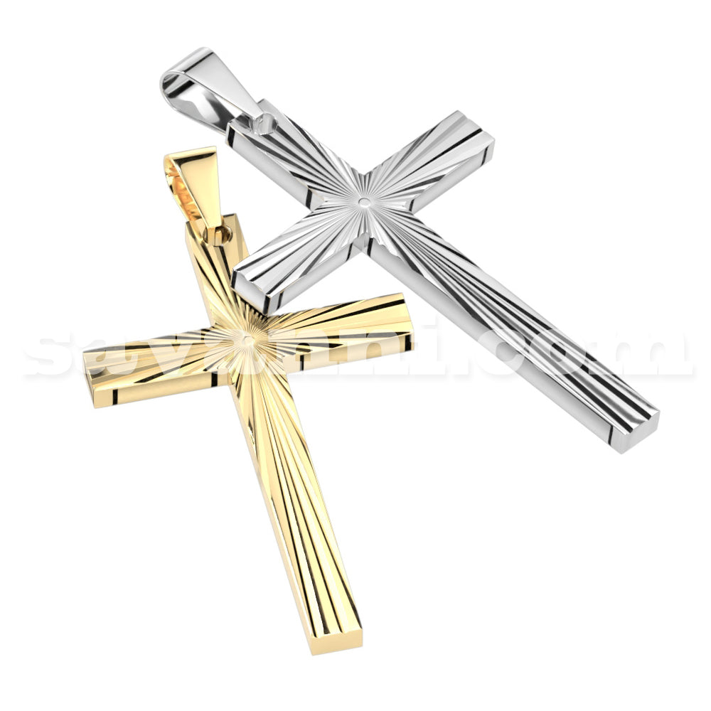 Kirurginteräs Riipus Laser Cut Cross