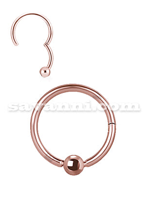 Ohut Lävistysrengas Clicker Pallo Rose Gold