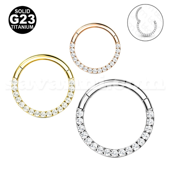 1.2mm Titaani Clicker Zircon Paved Front