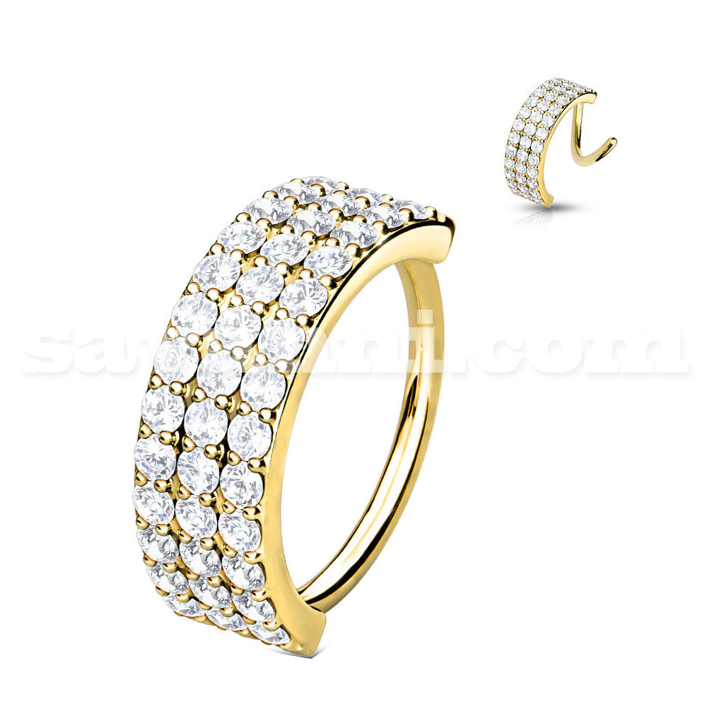 0.8mm Lävistysrengas Triple Lined Zircon