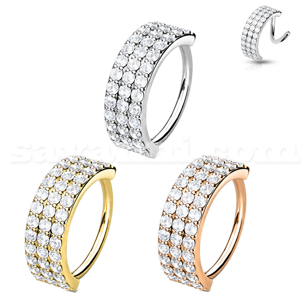 0.8mm Lävistysrengas Triple Lined Zircon