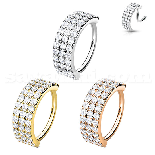 0.8mm Lävistysrengas Triple Lined Zircon