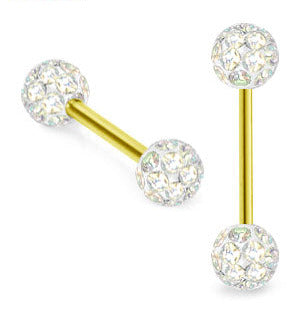 Golden barbell crystals