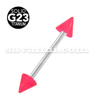 1.2mm Barbell Titaani Vaaleanpunaineneillä Piikeillä
