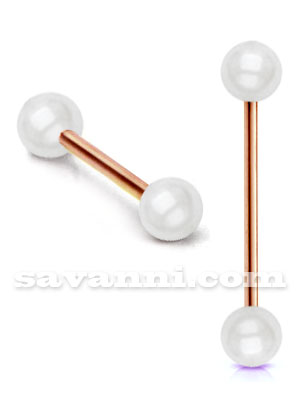 Barbell rose gold pearl