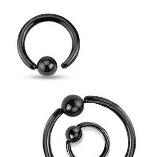 1.0mm Ohut Musta Rengas Kiinteä Pallo