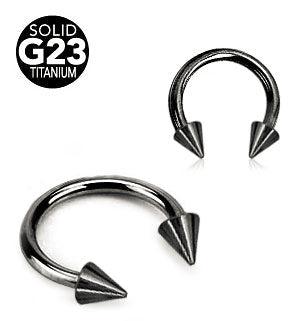 1.6mm Musta Hevosenkenkä Titaani Piikeillä