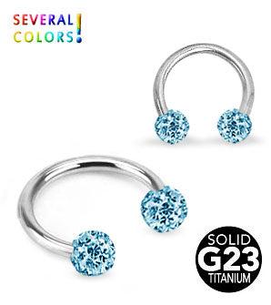 Circular babell titanium with crystal balls