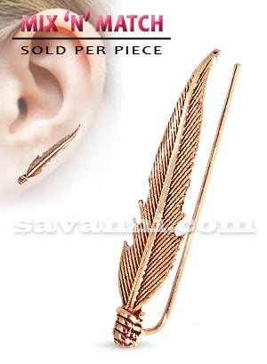 Kiipeävä Korvakoru Hopea Sulka