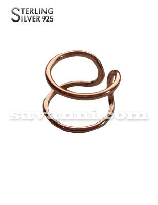 Hopea Kaksinkertainen Ear Cuff Korvakoru Rose Gold