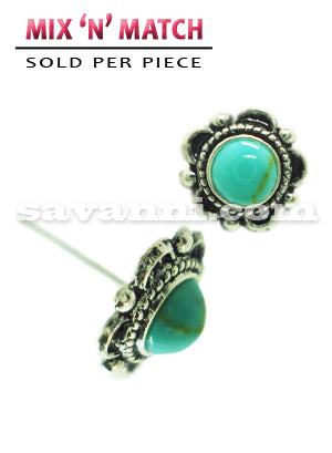 Korvakoru Hopea Turquoise Round Ornament