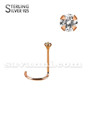 Nenäkoru Taivutettu Hopea Rose Gold Zirkoni